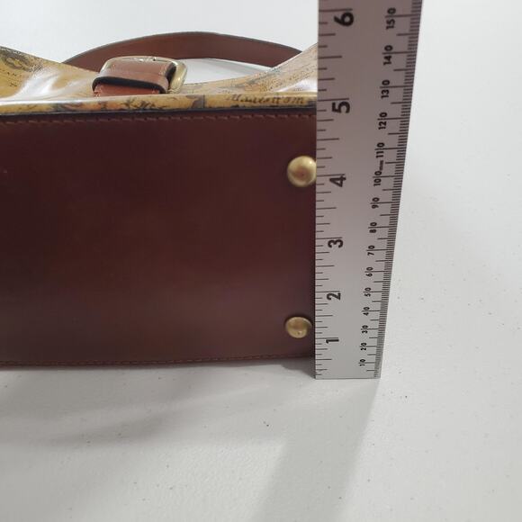 Patricia Nash Whimsy Pirate Fairy Bag Brown Map Print Leather Shoulder Bag Purse - Picture 12 of 14